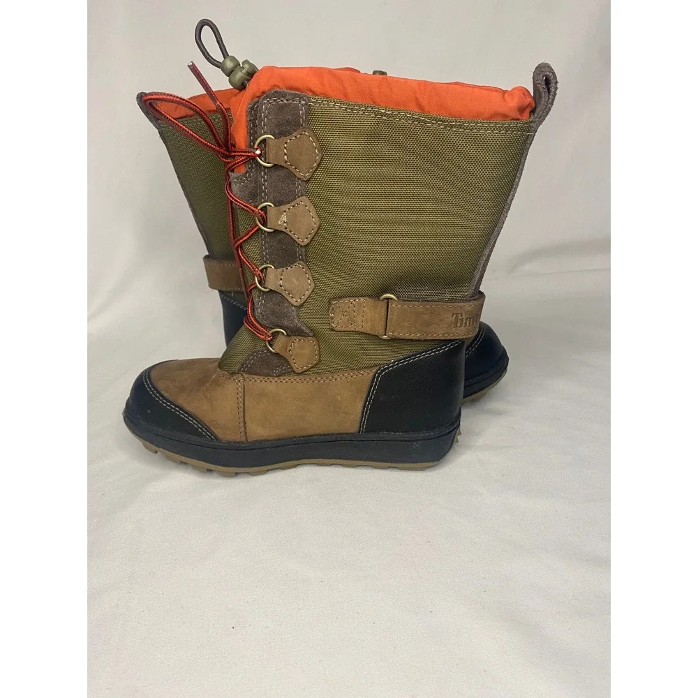 Timberland Kids Waterproof Winter Boots Brown Olive Orange 52836M US 12 Toddler